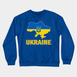 Ukraine Flag Map Crewneck Sweatshirt